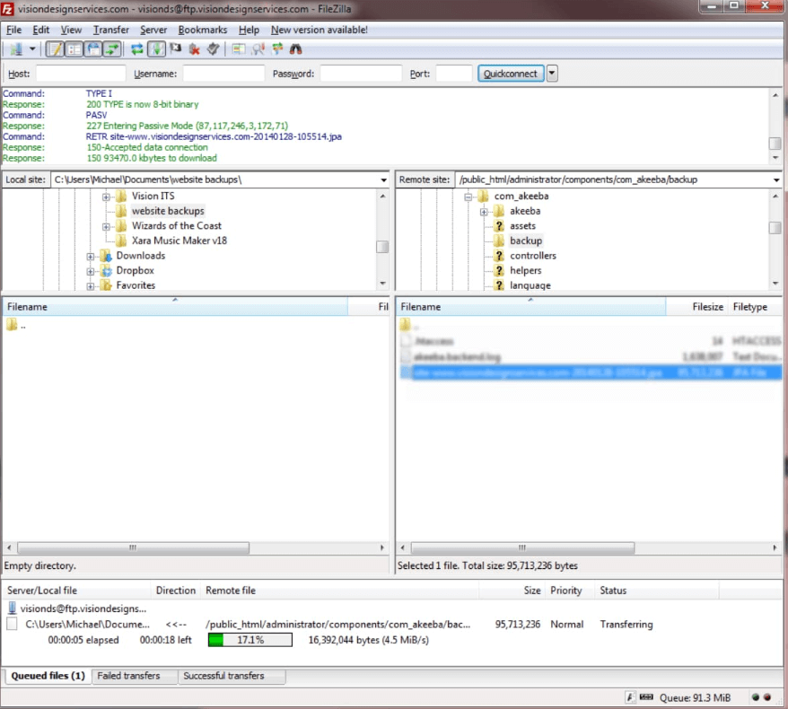 دانلود با Filezilla - موستانگ 