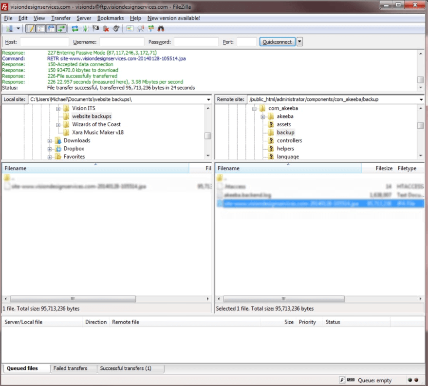 دانلود با Filezilla - موستانگ