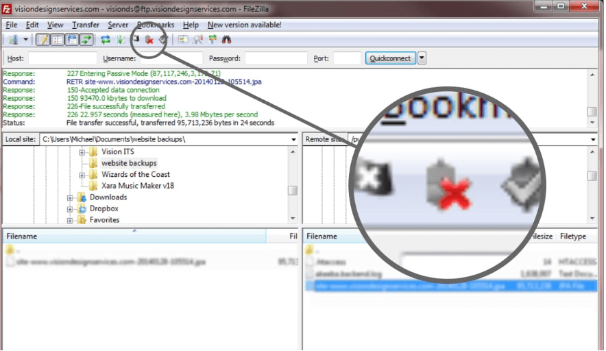 دانلود با Filezilla - موستانگ